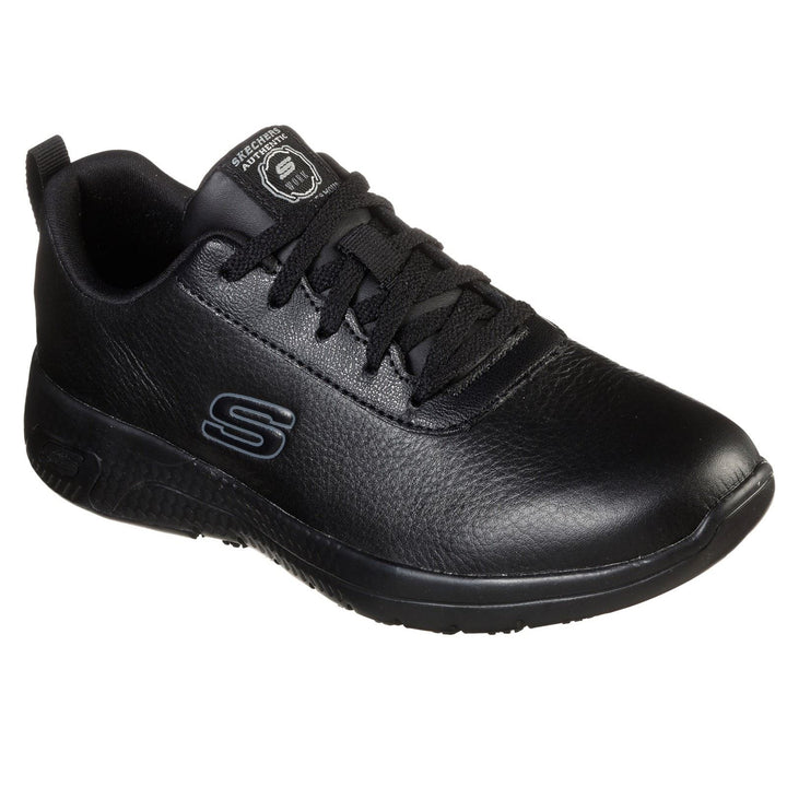 Women's Wide Fit Skechers 108010EC Marsing Gmina Slip Resistant Trainers in Black - Image 1