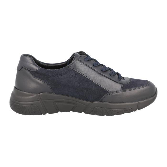 Women's Wide Fit DB Granby Shoes in Black Lea / Suede - Image 1