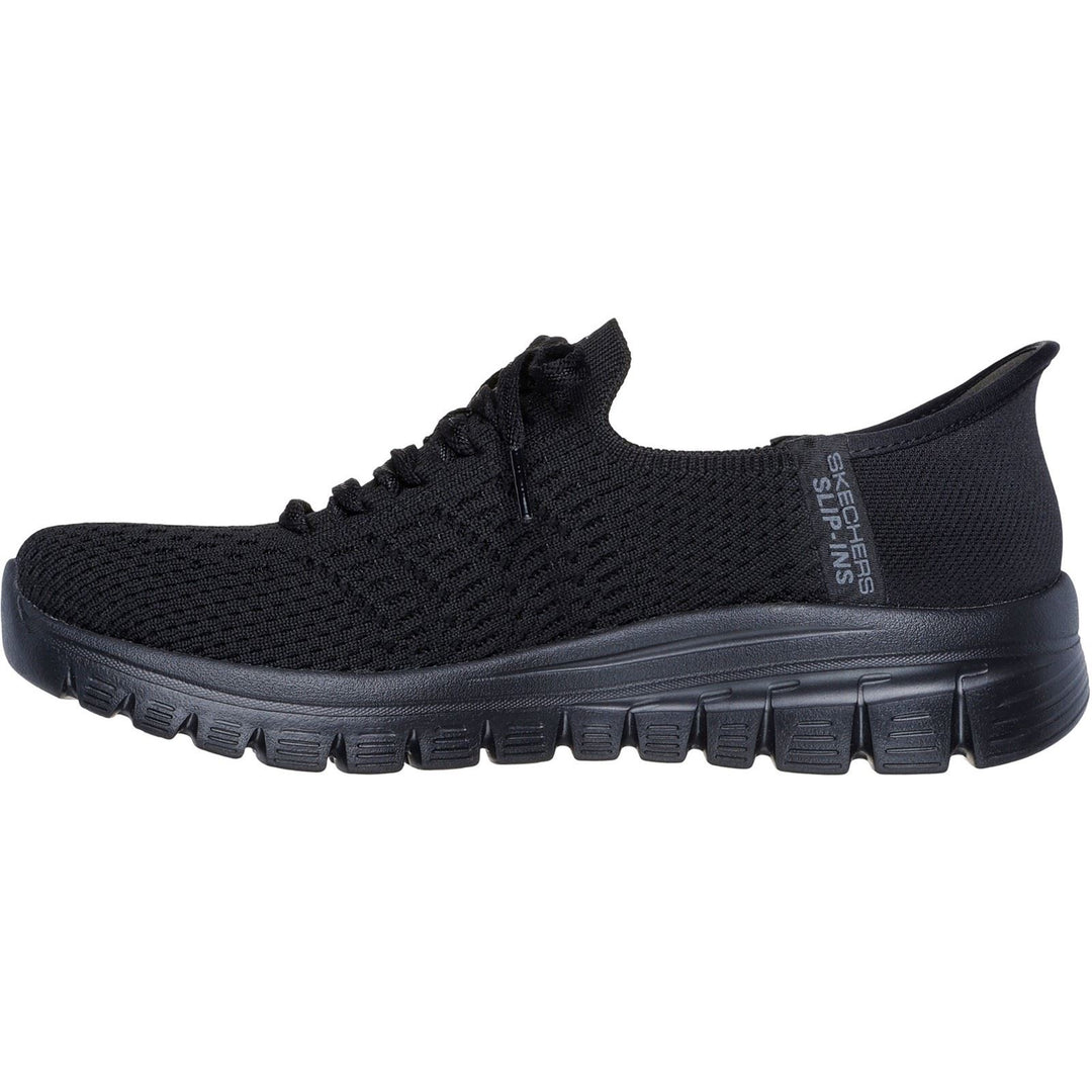Women's Wide Fit Skechers 100736 Slip-ins Graceful First Blush Trainers in Black - Image 4