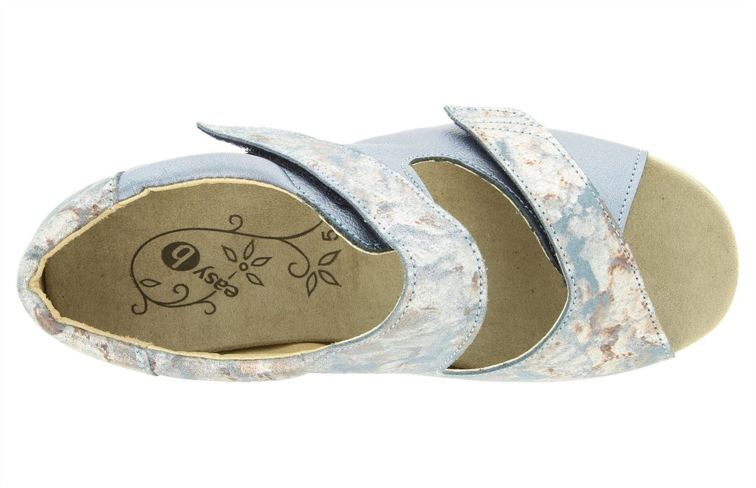 Womens Wide Fit DB Surf Sandals in Mottled Beige Suede/Lea - Image 11