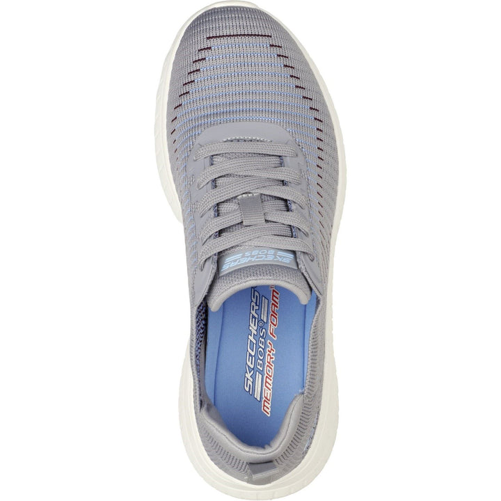 Women's Wide Fit Skechers 117207 Bobs Squad Chaos Renegade Trainers in Grey/Multi - Image 1