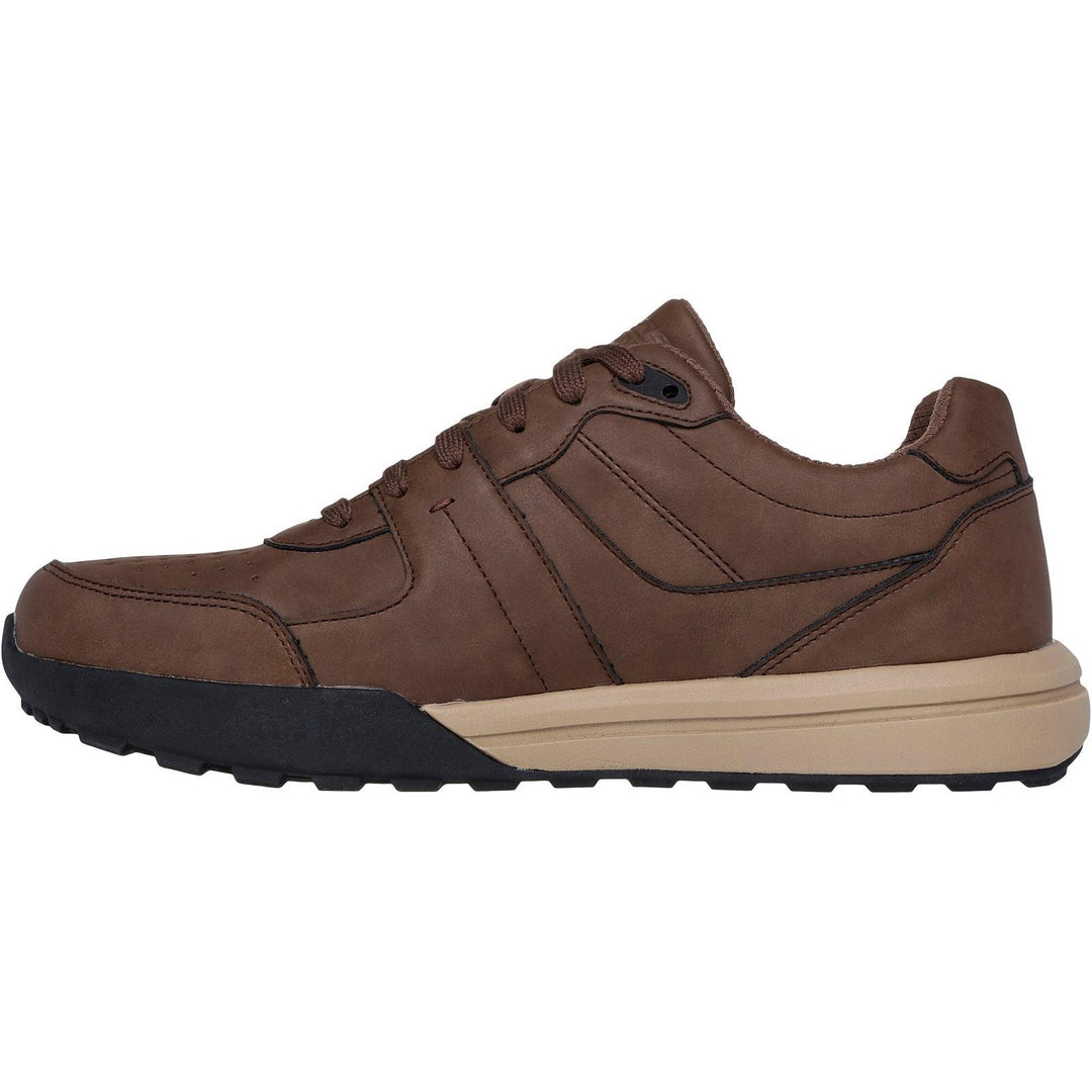 Men's Wide Fit Skechers 205236 Waterproof Netson Trainers in Brown - Image 9