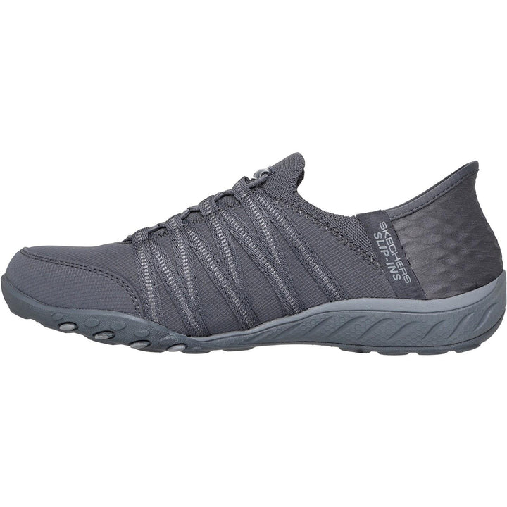Women's Wide Fit Skechers 100593 Breathe Easy Roll Shoes in Black - Image 1