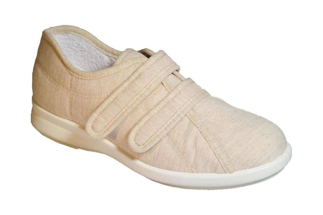 Womens Wide Fit DB Celene Canvas Shoes in Beige Canvas - Image 3