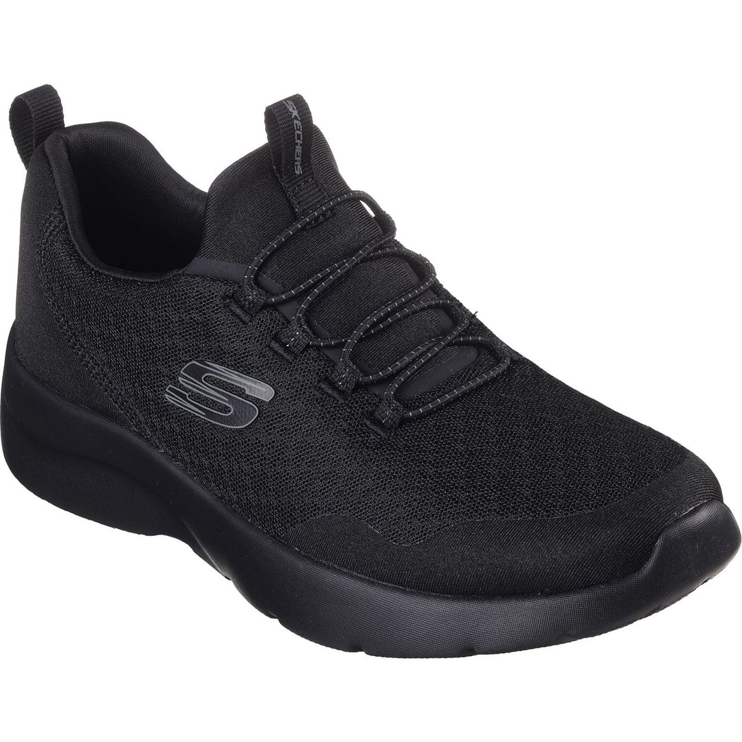 Women's Wide Fit Skechers 149657 Dynamight 2.0 Real Smooth Trainers - Black in Black - Image 3