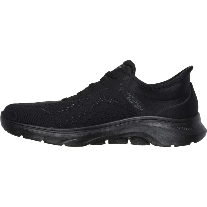 Women's Wide Fit Skechers 125233 Slip-ins Go Walk 7 Valin Trainers in Black - Image 1