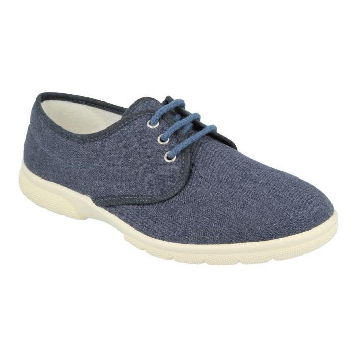 Mens Extra Wide Fit DB Troon Canvas in Denim Blue - Image 1