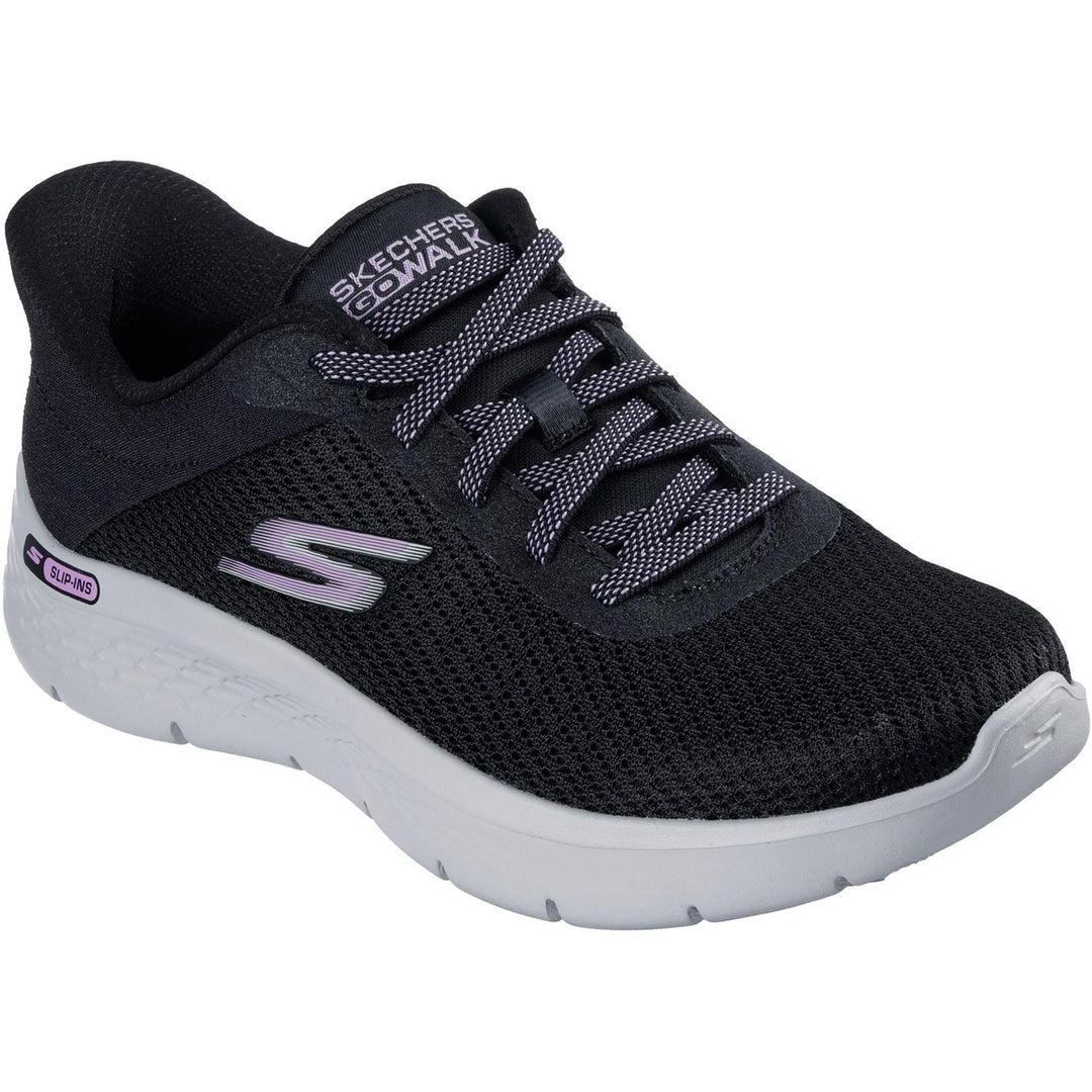 Women's Wide Fit Skechers 125516 Slip-ins Go Walk Flex Carla Trainers in Black - Image 3