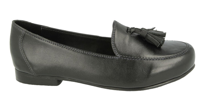 Womens Wide Fit DB Kemble Loafers in Black - Image 1