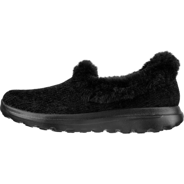 Women's Wide Fit Skechers 175051 Go Walk Lounge Slippers in Black - Image 1