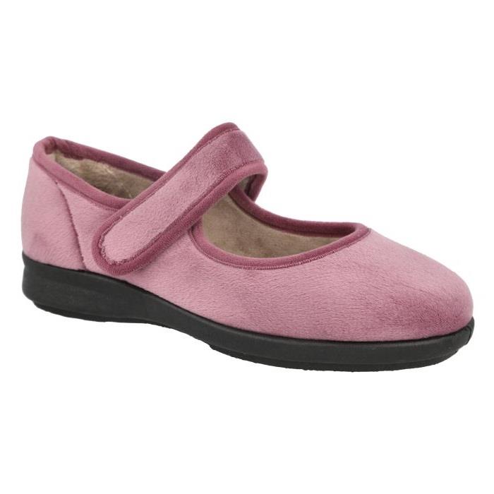 Women's Wide Fit DB Trilby Slippers in Sky Blue Velour - Image 1