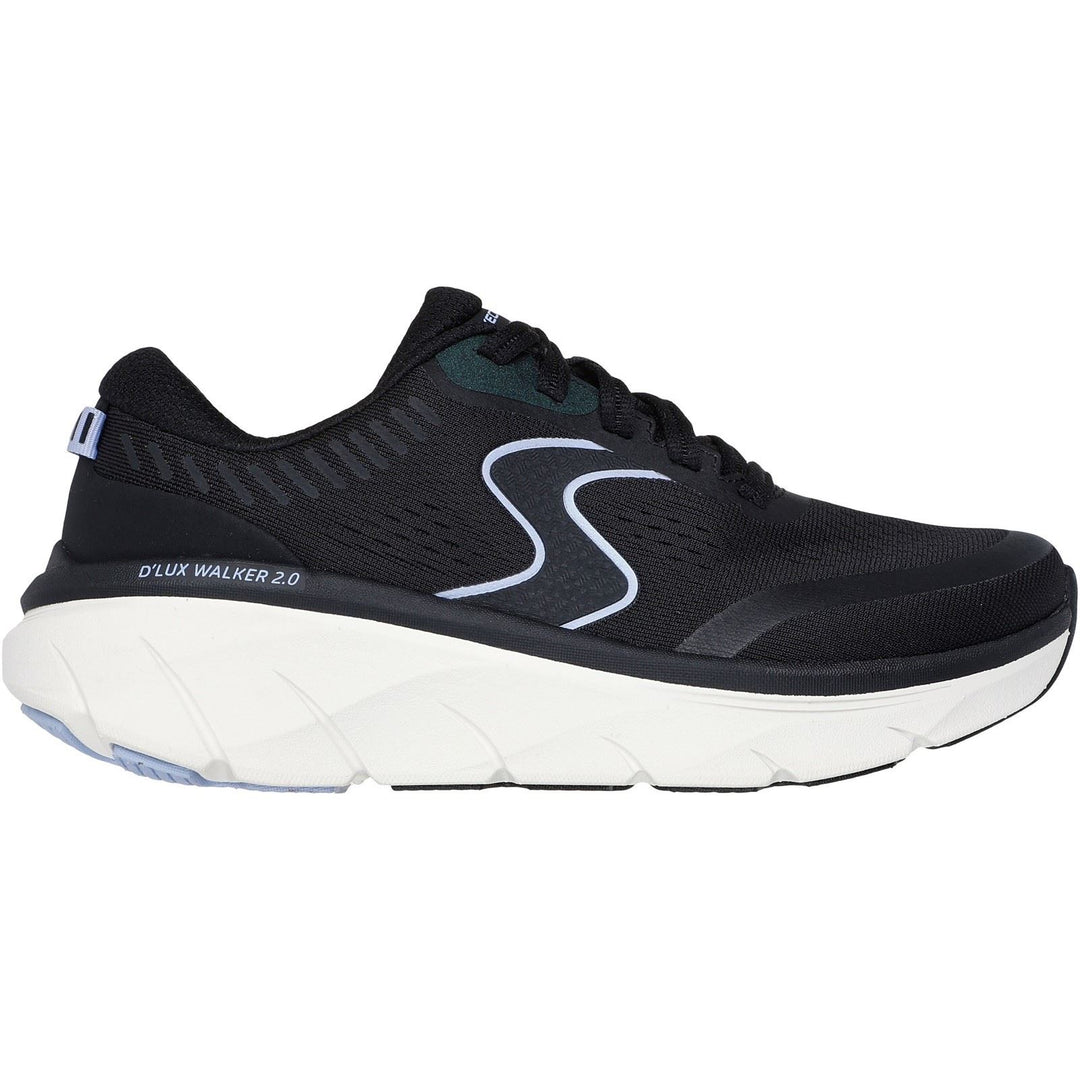 Women's Wide Fit Skechers 150007 D'lux Walker 2.0 Active Pace Trainers in Black/Lavender - Image 2