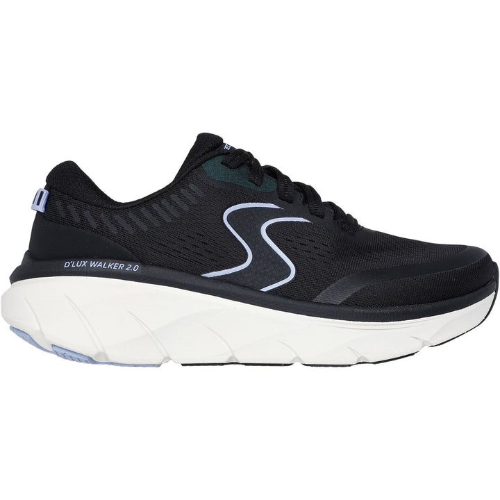 Women's Wide Fit Skechers 150007 D'lux Walker 2.0 Active Pace Trainers in Black/Lavender - Image 1