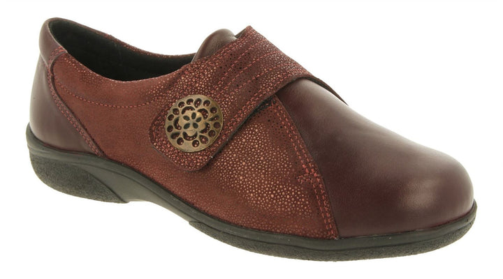 Womens Wide Fit DB Pacific Shoes in Black Leather - Image 1