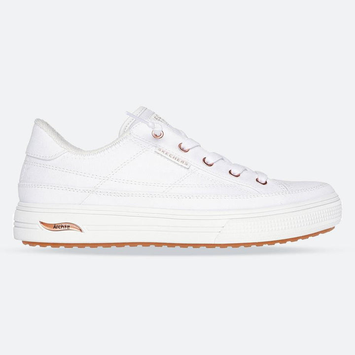 Women's Wide Fit Skechers 177190W Arch Fit Arcade Meet Ya There Shoes in White - Image 1