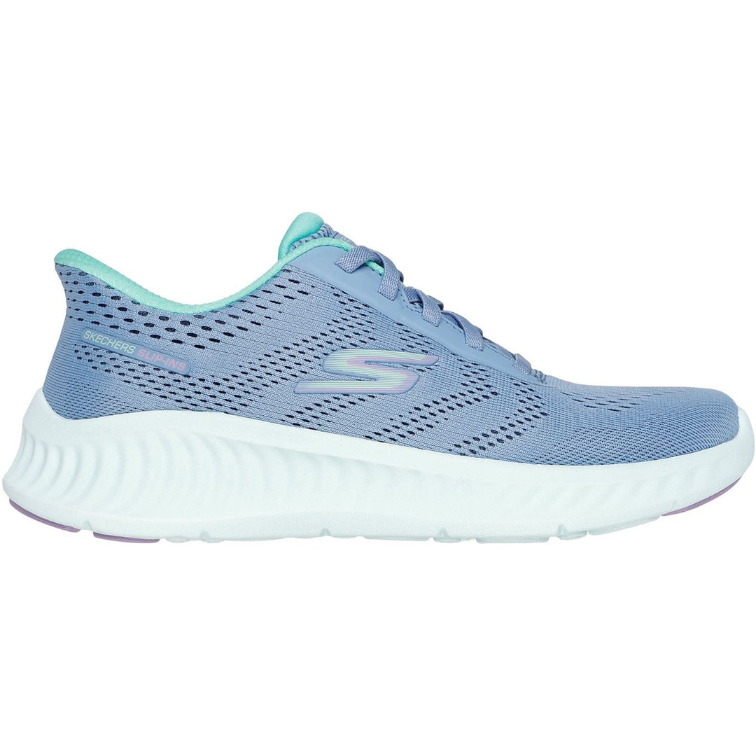 Women's Wide Fit Skechers 125643 Slip-ins Go Walk Now Khloe Trainers in Blue/Green - Image 2