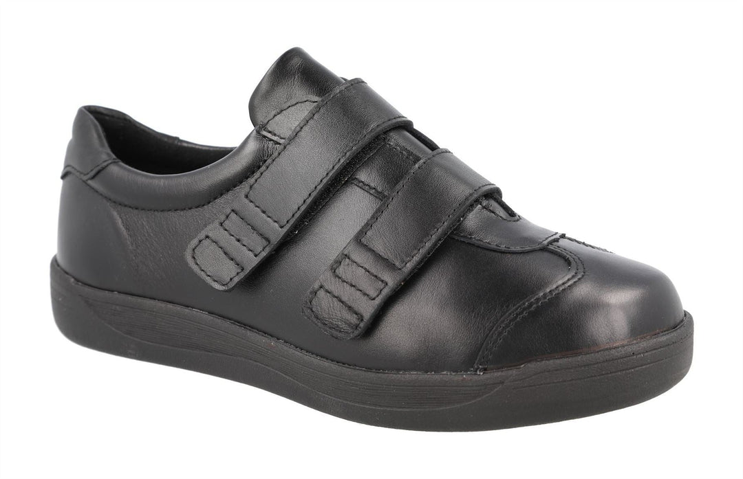 Women's Wide Fit DB Grasshopper Shoes in Black Leather - Image 3