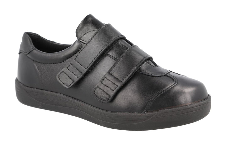Women's Wide Fit DB Grasshopper Shoes in Black Leather - Image 1