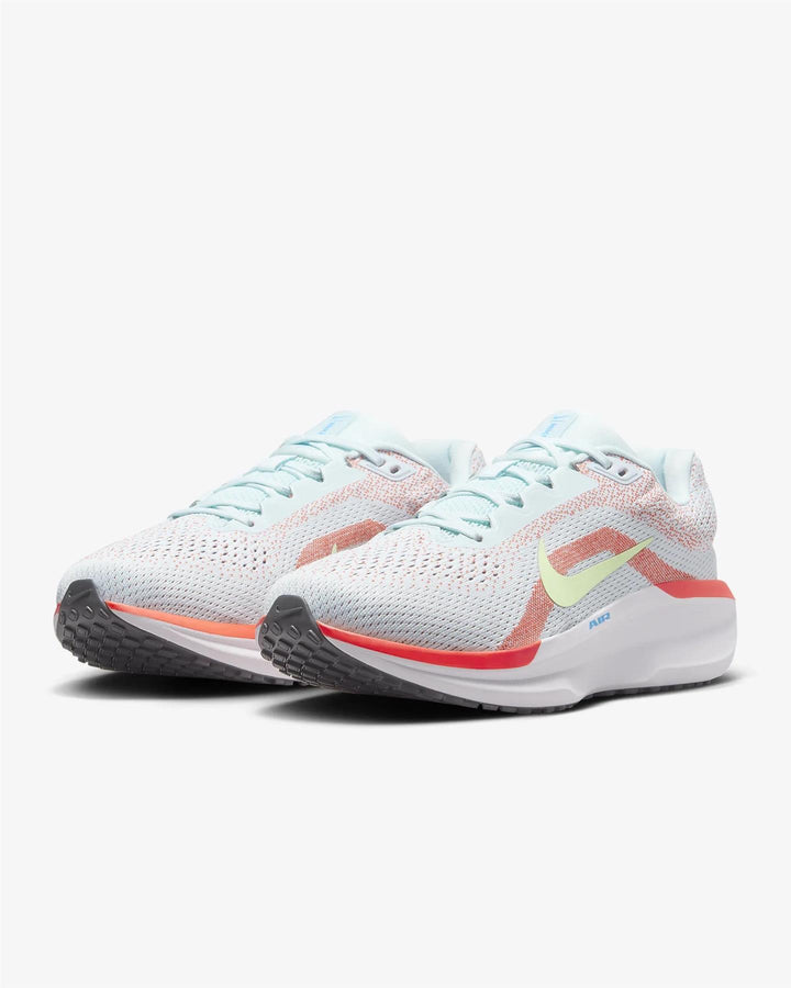 Women's Wide Fit Nike FQ8794-402 Winflo 11 Trainers in Blue Barely Volt - Image 1