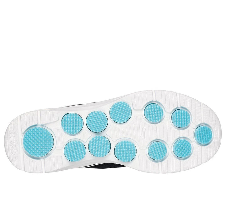 Women's Wide Fit Skechers 125215 Go Walk 7 Cosmic Waves Trainers in Black/Turquoise - Image 1