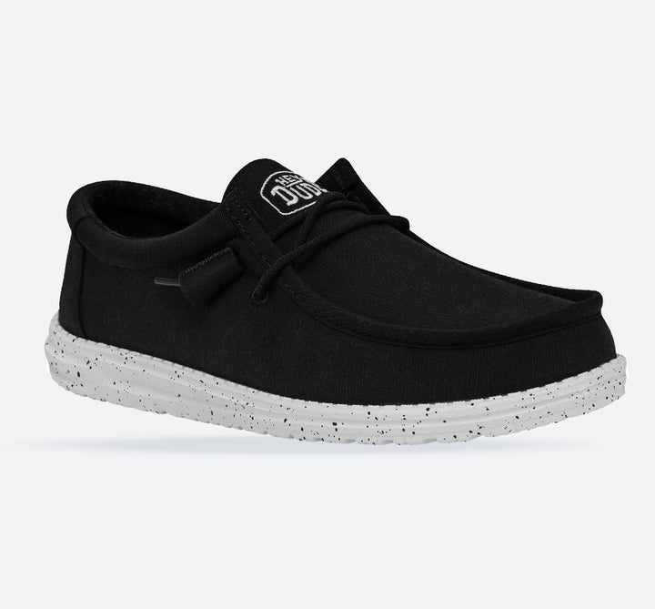 Men's Heydude 40009 Wally Slub Classic Slip On Shoes - Black in Black - Image 1