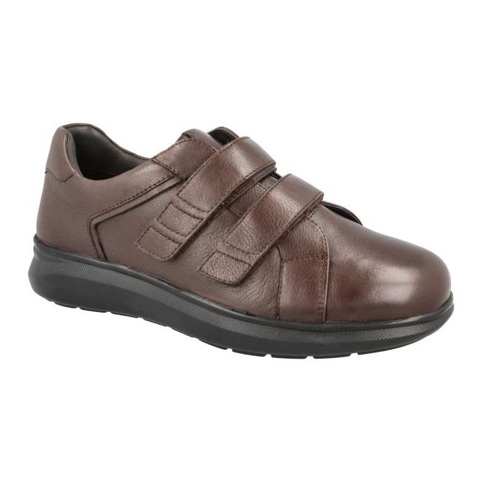 Men's Wide Fit DB Hugo Shoes in Black Leather - Image 1