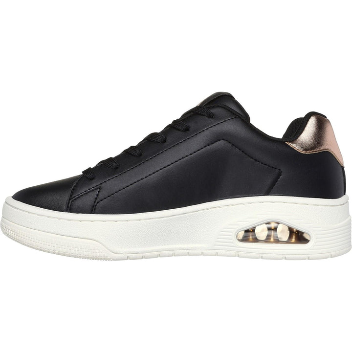 Women's Wide Fit Skechers 177700 Uno Court Courted Air Trainers in Black - Image 1