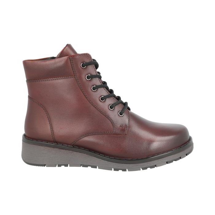 Womens Wide Fit Lace Up Boots by DB Shoes - Buckingham in Black Leather - Image 1