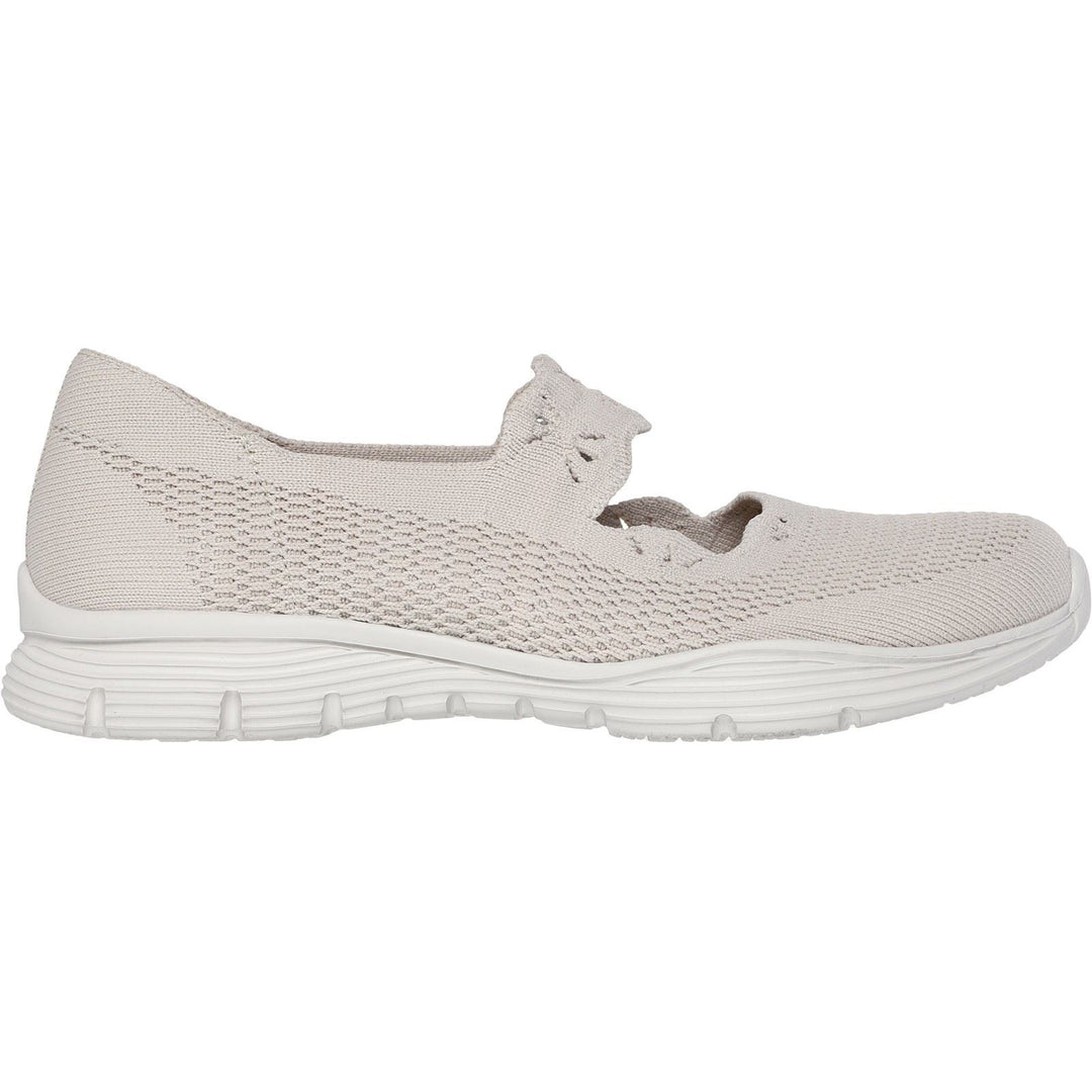 Women's Wide Fit Skechers 159078 Seager Cute N' Coy Shoes in Natural - Image 8