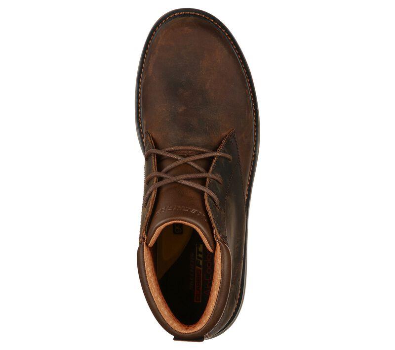 Men's Wide Fit Skechers 204266 Wenson Osteno Boots in Dark Brown - Image 6