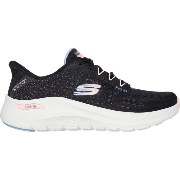 Women's Wide Fit Skechers 150333 Slip-ins Arch Fit 2.0 Fresh Space Trainers in Black/Multi - Image 1