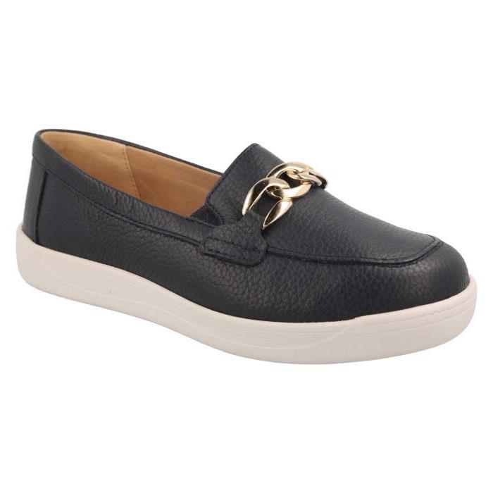Women's Wide Fit DB Ophelia Shoes in Navy Leather - Image 3