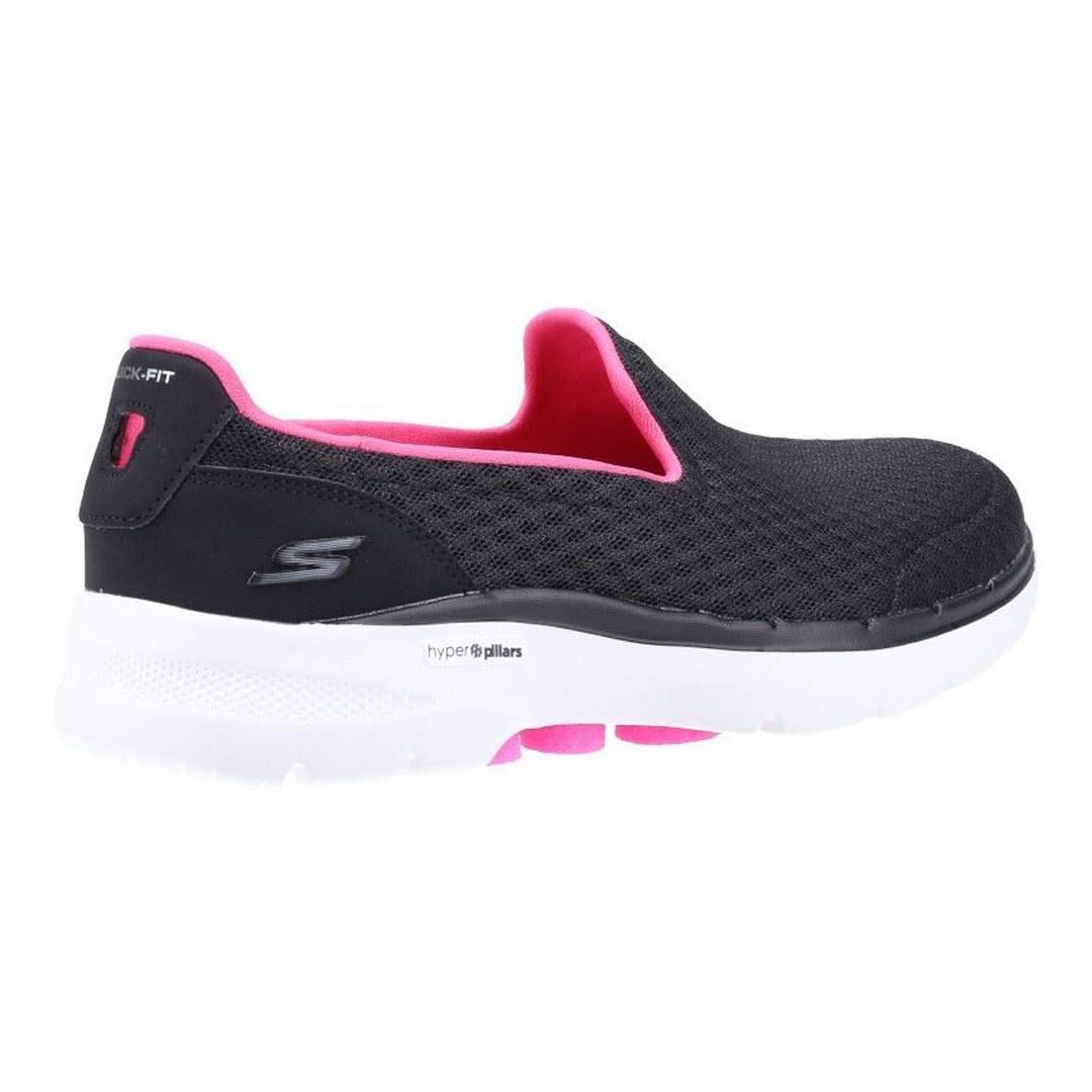 Women's Wide Fit Skechers 124508 Go Walk 6 Big Splash Trainers - Black/Hot Pink in Black/Hot Pink - Image 4