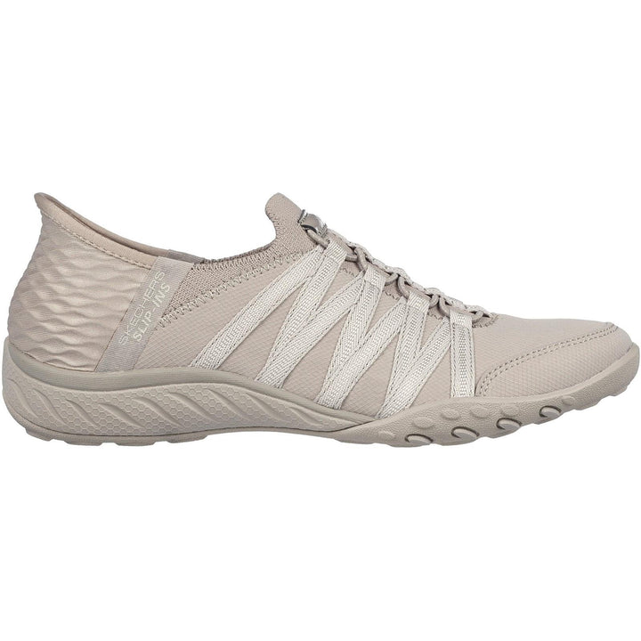 Women's Wide Fit Skechers 100593 Breathe Easy Roll Shoes in Black - Image 1