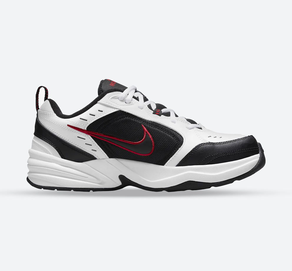 Men's Wide Fit Nike 416355-101 Air Monarch Iv Training Shoes in White/Black - Image 1