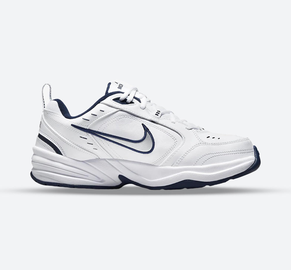 Women's Wide Fit Nike 416355-102 Air Monarch Iv Trainers in White/Metalic Silver - Image 1