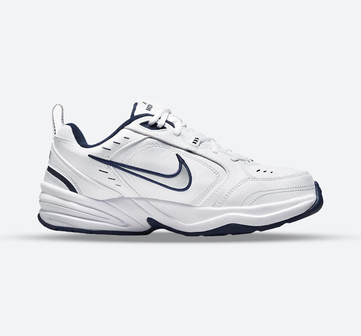 Women's Wide Fit Nike 416355-102 Air Monarch Iv Trainers in White/Metalic Silver - Image 1