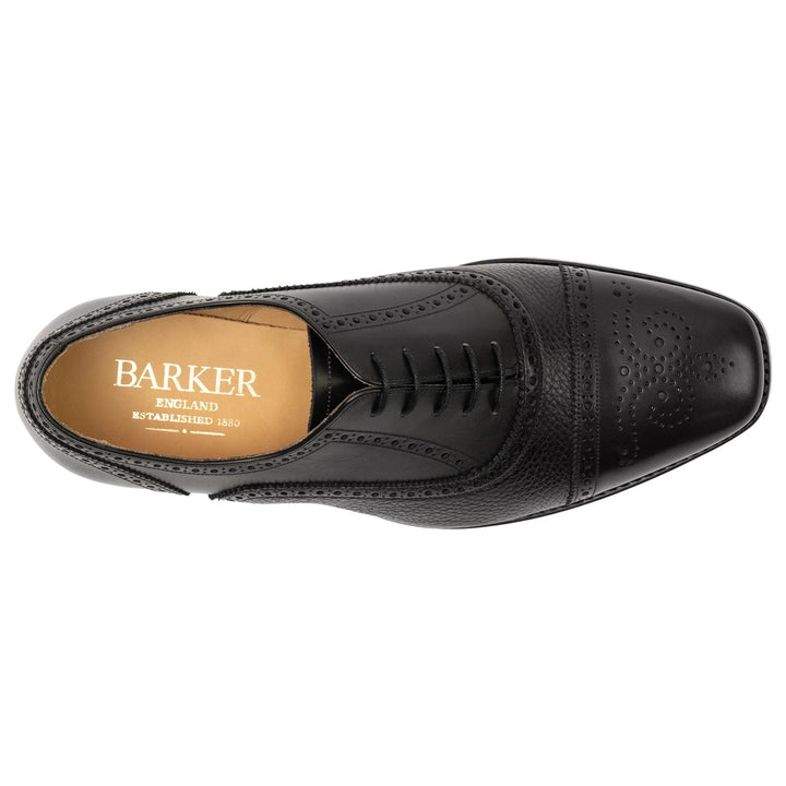 Men's Wide Fit Barker Sligo Oxford Shoes in Black - Image 1