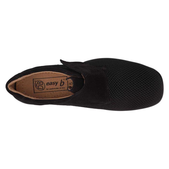 Women's Wide Fit DB Solitaire Trainers in Black Stretch / Black Suede - Image 1