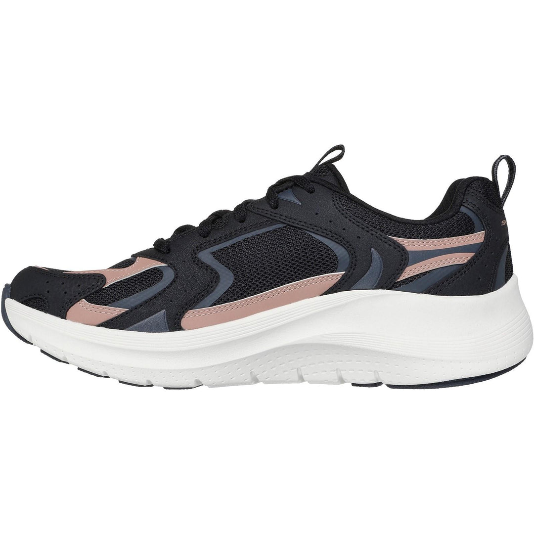 Women's Wide Fit Skechers 150332 Arch Fit 2.0 Vintage Luxe Trainers in Black/Rose Gold - Image 4