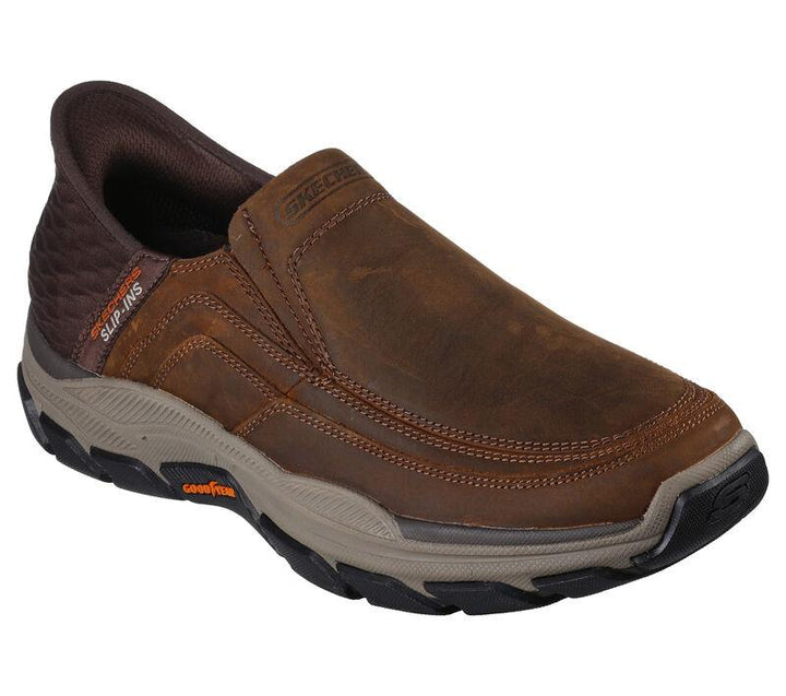 Men's Wide Relaxed Fit Skechers 204810 Slip-ins Rf Respected Elgin Trainers - Brown in Brown - Image 1
