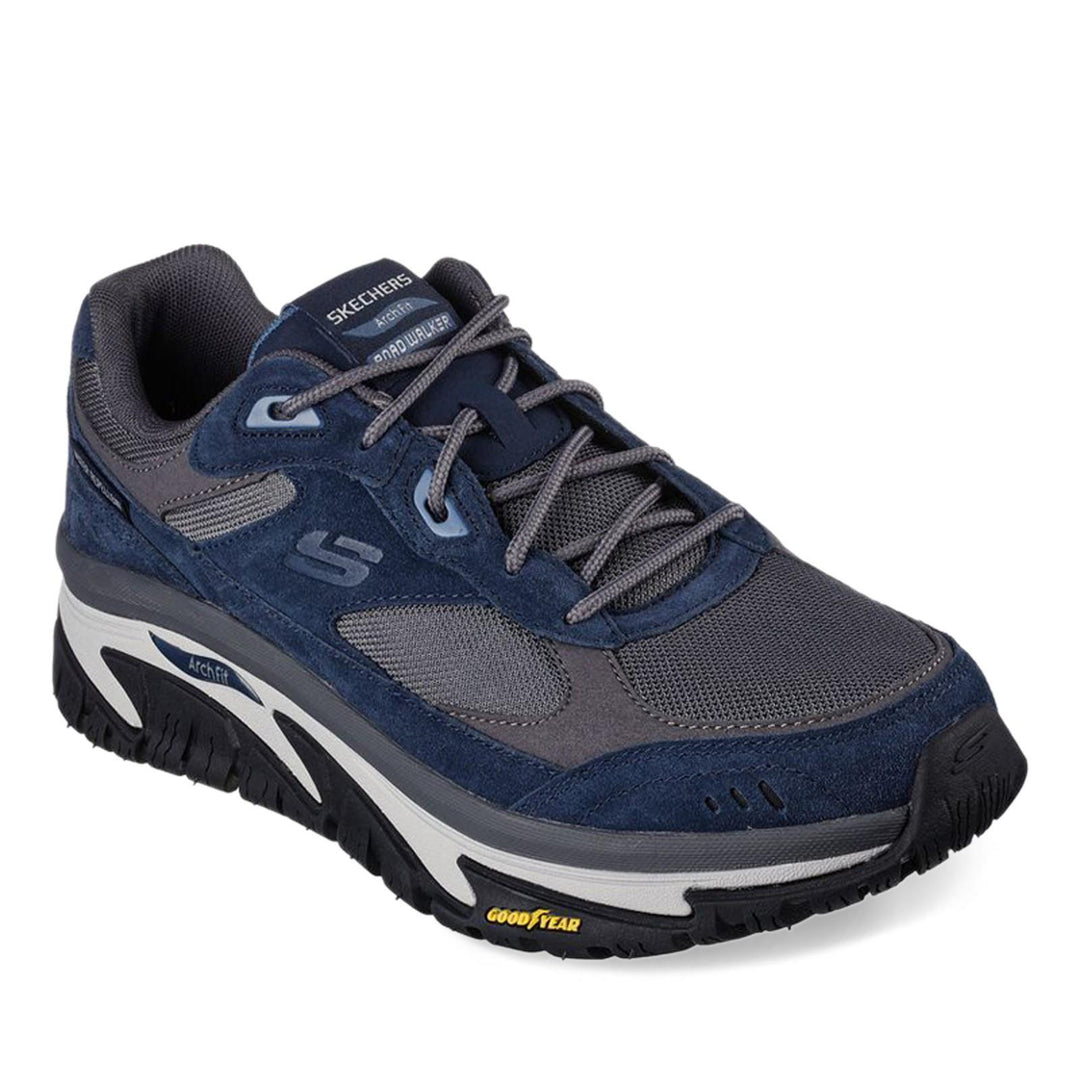 Men's Wide Fit Skechers Relaxed Fit 237332 Arch Fit Road Good Year Walking Trainers in Navy/Grey - Image 3