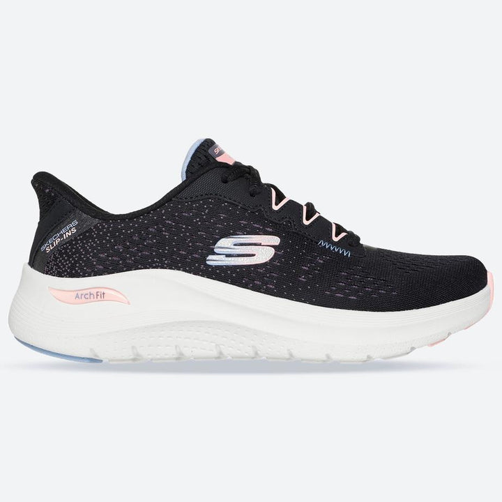 Women's Wide Fit Skechers 150333 Slip-ins Arch Fit 2.0 Fresh Space Trainers in Black/Multi - Image 1