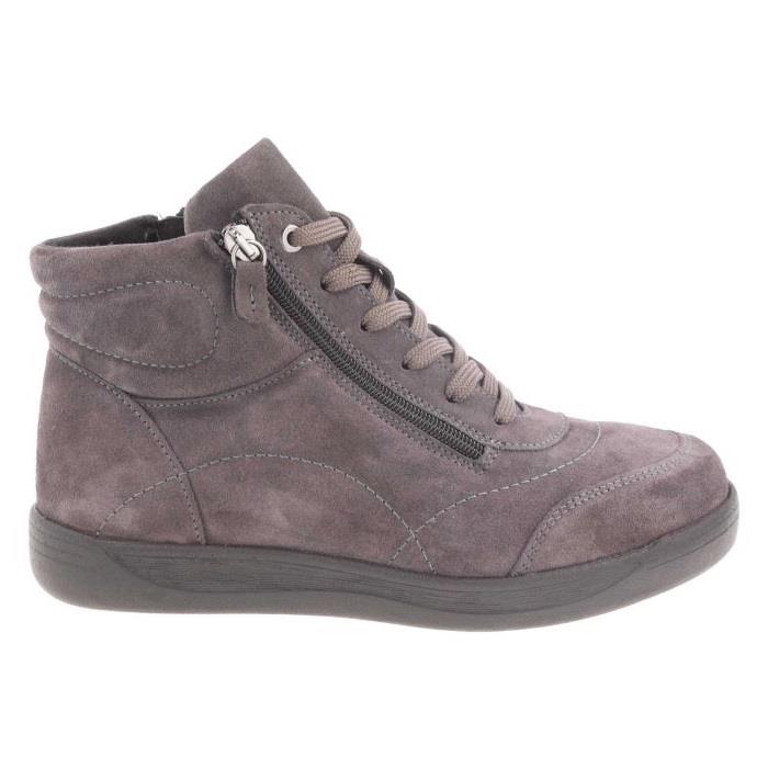 Women's Wide DB Fit Amber Ankle Zip Boots in Grey Suede - Image 1