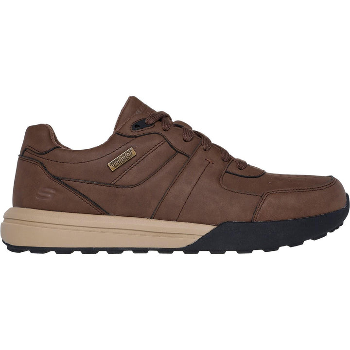 Men's Wide Fit Skechers 205236 Waterproof Netson Trainers in Brown - Image 1