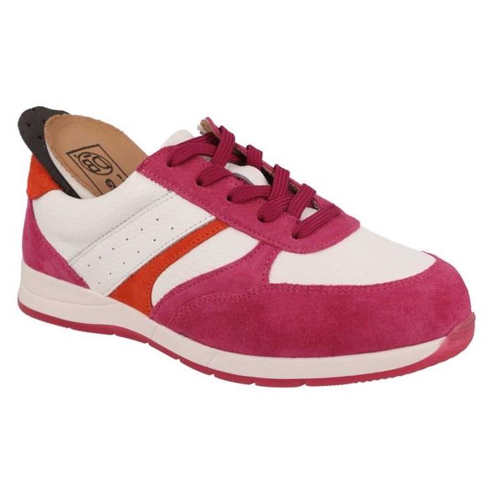 Women's Wide Fit DB Miriam Trainers in Blue Suede / White Leather - Image 8