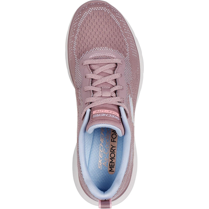 Women's Wide Fit Skechers 150210 Flex Appeal 5.0 Cruising Thru Trainers in Mauve/Light Blue - Image 1