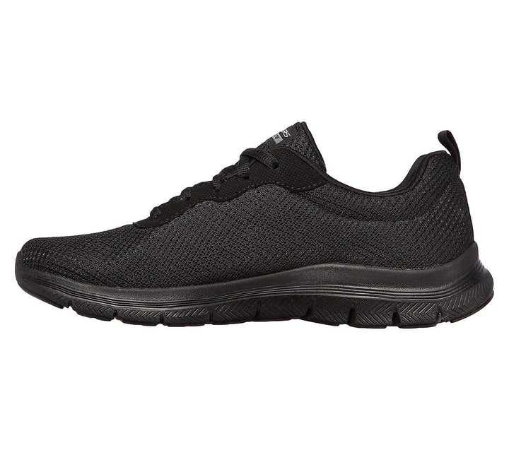 Womens Wide Fit Skechers Flex Appeal 4.0 - 149303 Walking Trainers - Black in Black - Image 1