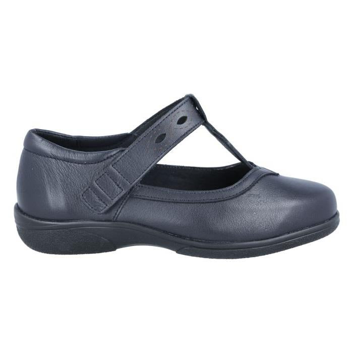 Women's Wide Fit DB Brookfield Shoes in Black Leather - Image 8