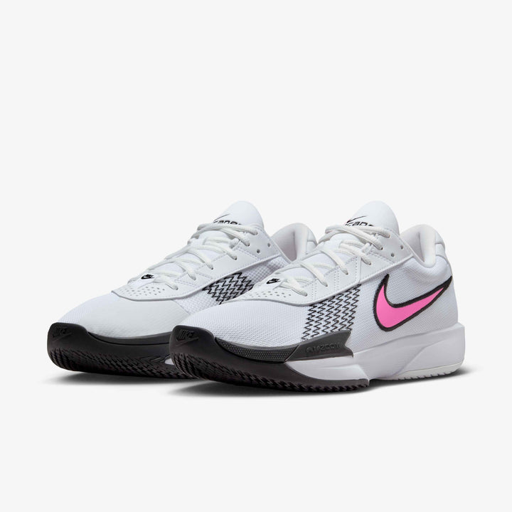 Men's Wide Fit Nike FB2599-105 G T Cut Academy Basketball Trainers in White/Black/Pink Blast - Image 1